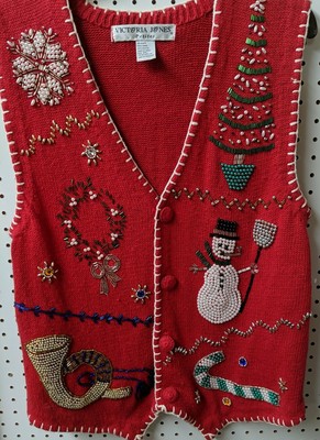 Victoria Jones Women Christmas VEST Size Large Great condition! | eBay