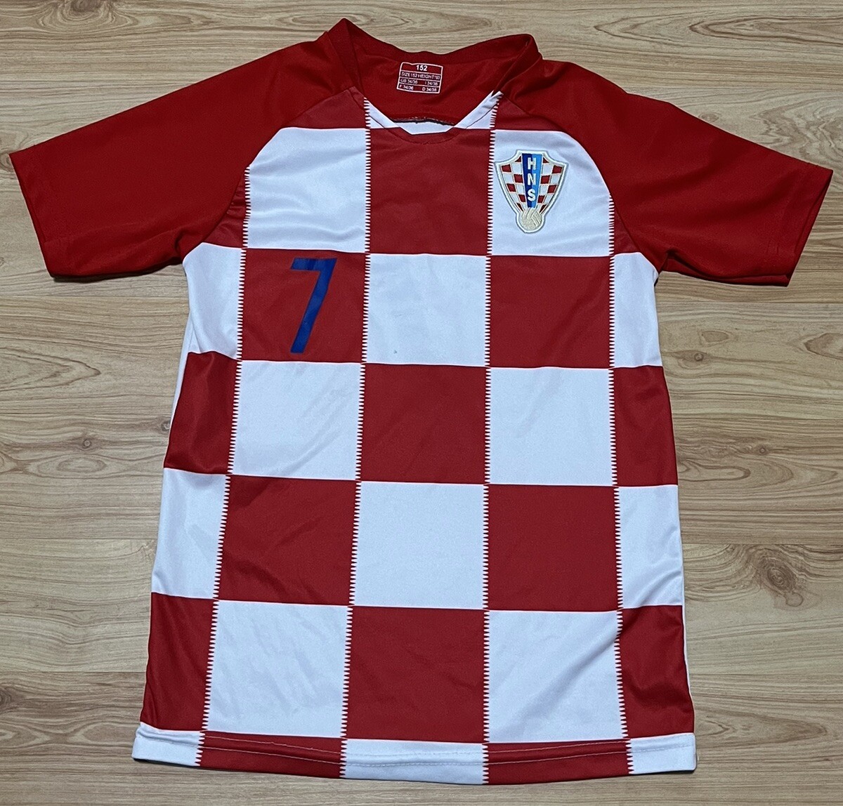 7 IVAN RAKITIC CROATIA WORLD CUP CHECKERED SOCCER FUTBOL JERSEY