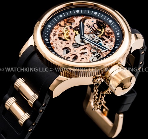 Invicta 52mm russo Diver Meccanico 18K Rose Oro Placcato definiti CHRONO  Poly Watch | eBay
