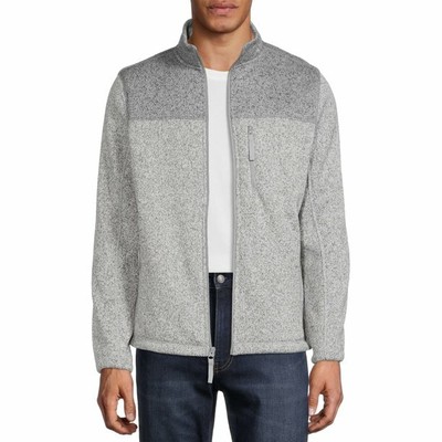Faux Sherpa Lined Sweater Jacket Gray 