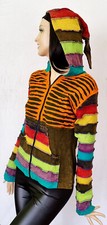 Razor Cut Gugel Patchwork Jacke Nepal Goa Ethno Gr.34-38
