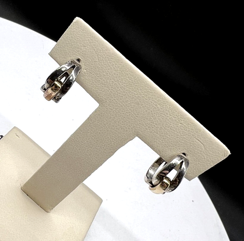 James Avery Sterling Silver 14k Gold Enduring Bond Hoop Earrings