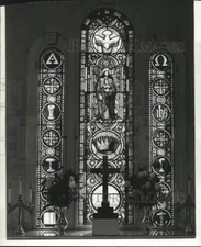 Press Photo Stained Glass Window Inside St Paul Episcopal Church, Alabama