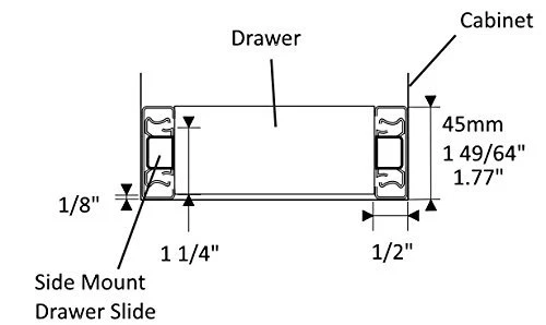 Cajón correderas de rodamiento de bolas de cierre suave extensión completa 12"-24" límite de peso de 100 lb Foto 4 de 4