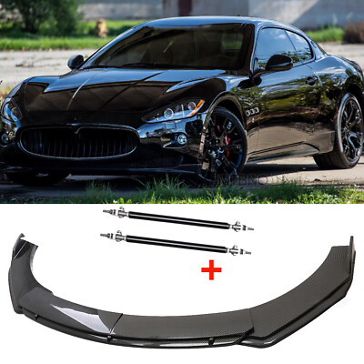 4Pcs Front Bumper Lip Splitter Spoiler For Maserati Granturismo MC Carbon Fiber