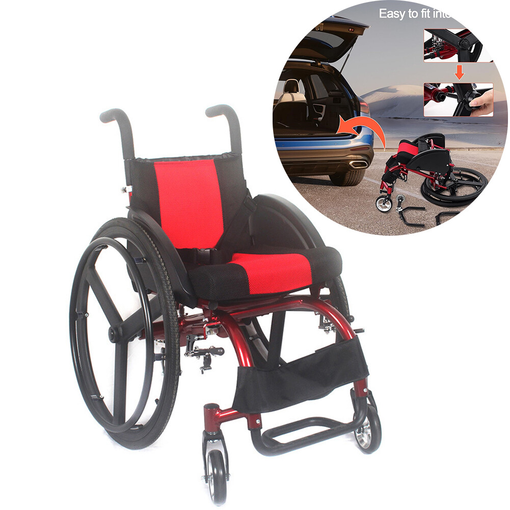 Manuell zusammenklappbarer Sportrollstuhl, leicht, für behinderte Erwachsene