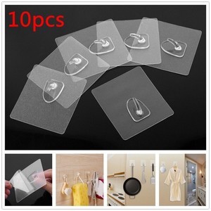 10x Waterproof Clear Strong Adhesive Hooks Magic Hook Heavy Duty