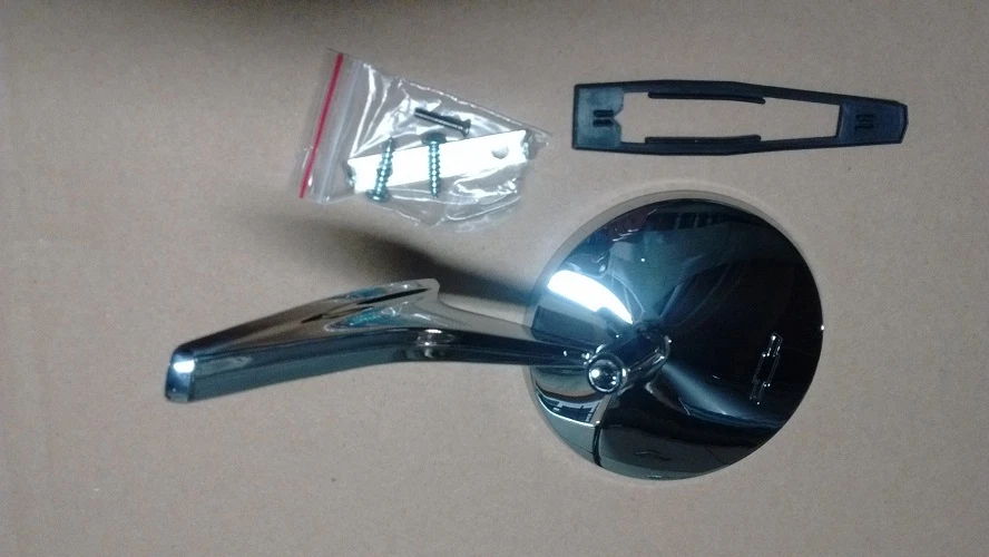 outside round bowtie chevy side view mirror Chevelle Nova Camaro ribbed base