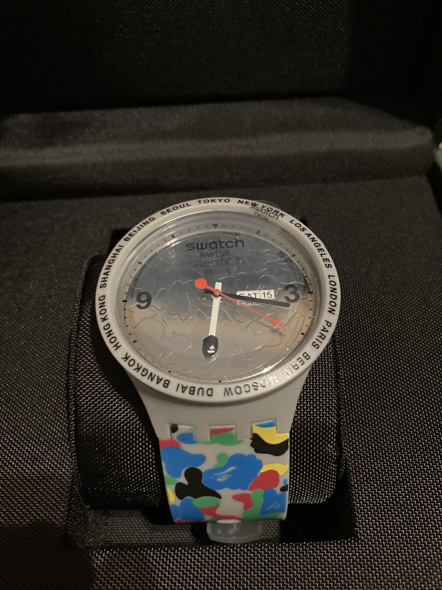 SWATCH X BAPE Tokyo Grey Multi Camo | eBay SWATCH X BAPE Tokyo Grey Multi Camo | eBay