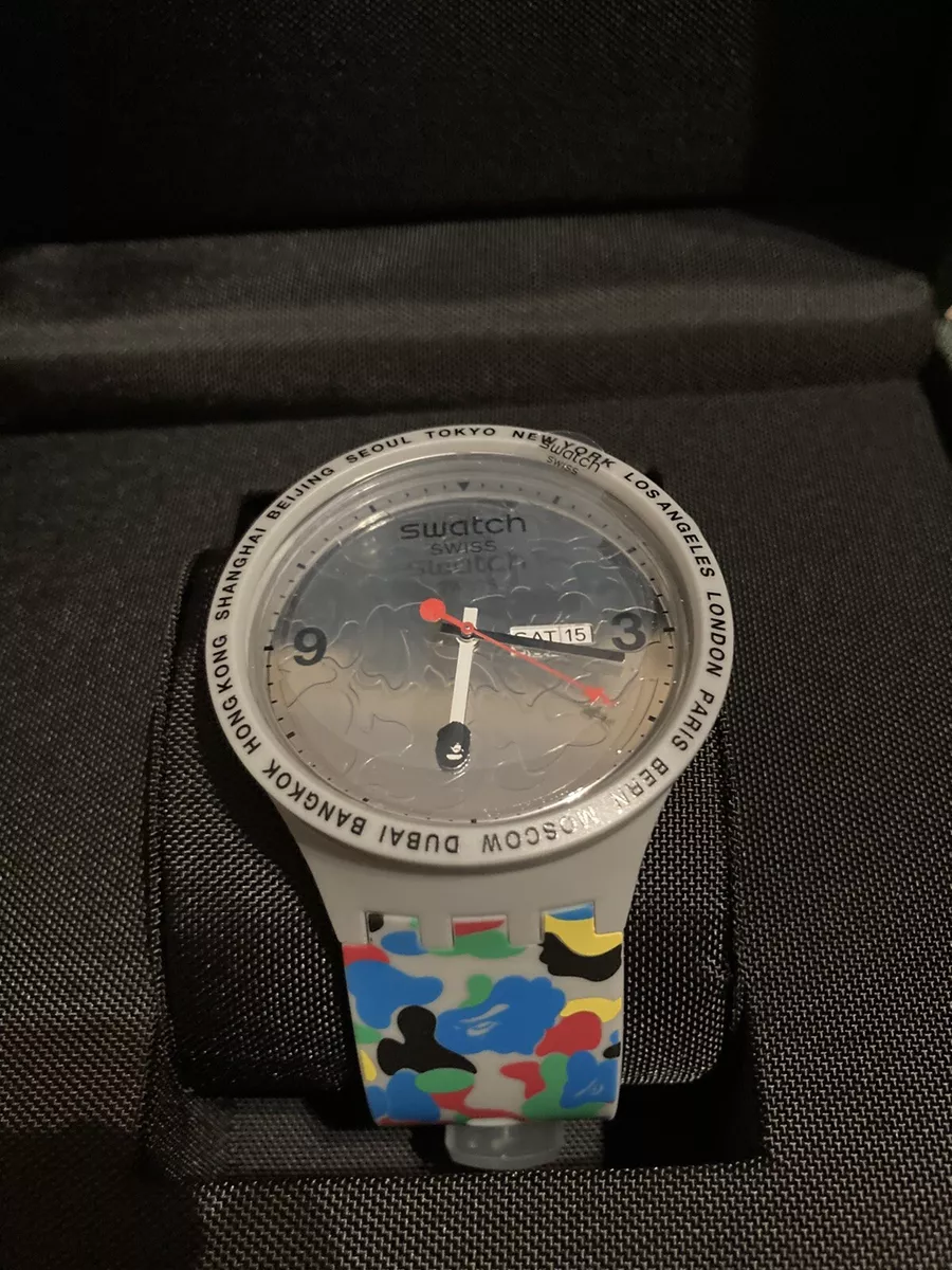 SWATCH X BAPE Tokyo Grey Multi Camo | eBay