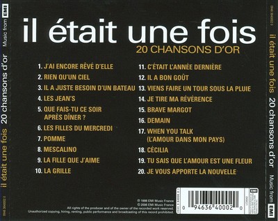 IL TAIT UNE FOIS - 20 CHANSONS D'OR NEW CD