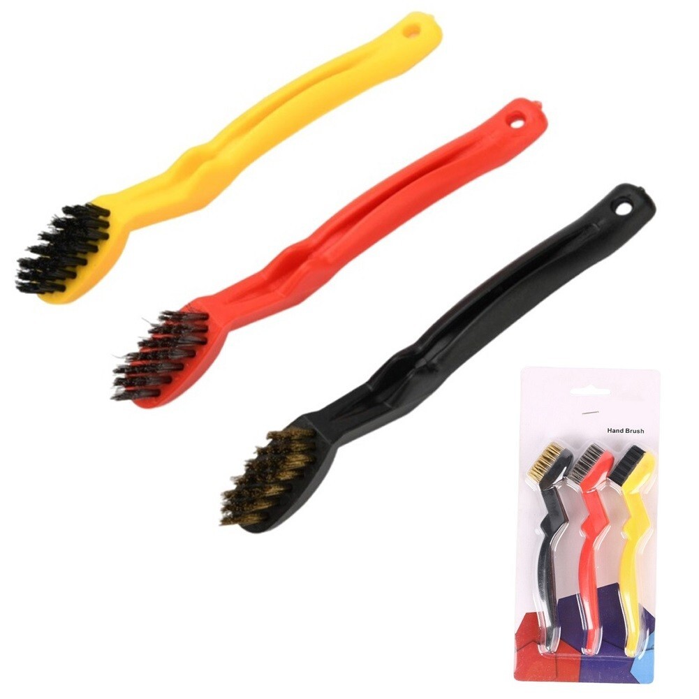 Heavy Duty Rust and Paint Removal Brush Stainless Steel Brass Wire 3pcs