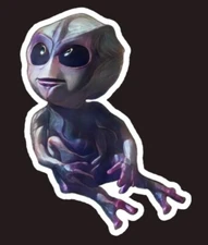Resident Alien Baby Bridget, water resistant die cut  sticker, free shipping