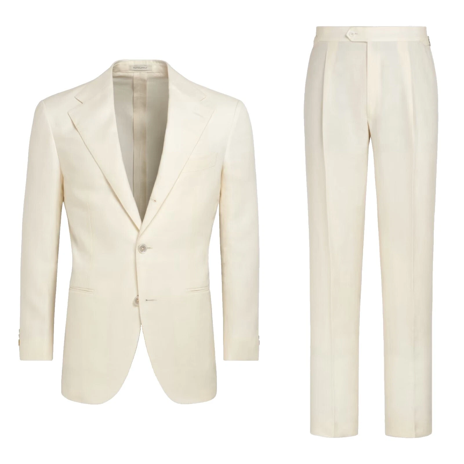 Trajes y Blazers sólido Lino Blanco para hombres