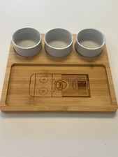 Bruins/Celtics Cutting Board and Dip Cup Serving Set Includes 3 Dipping Bowls