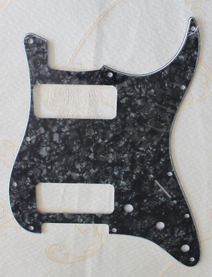 Fits Fender Stratocaster Strat P90 2 Pickup Style Guitar Pickguard,Black Peal
