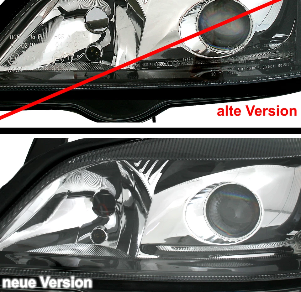 Scheinwerfer für Opel Astra G Schwarz Projektor Xenon Look Halogen links rechts - Bild 4 von 4