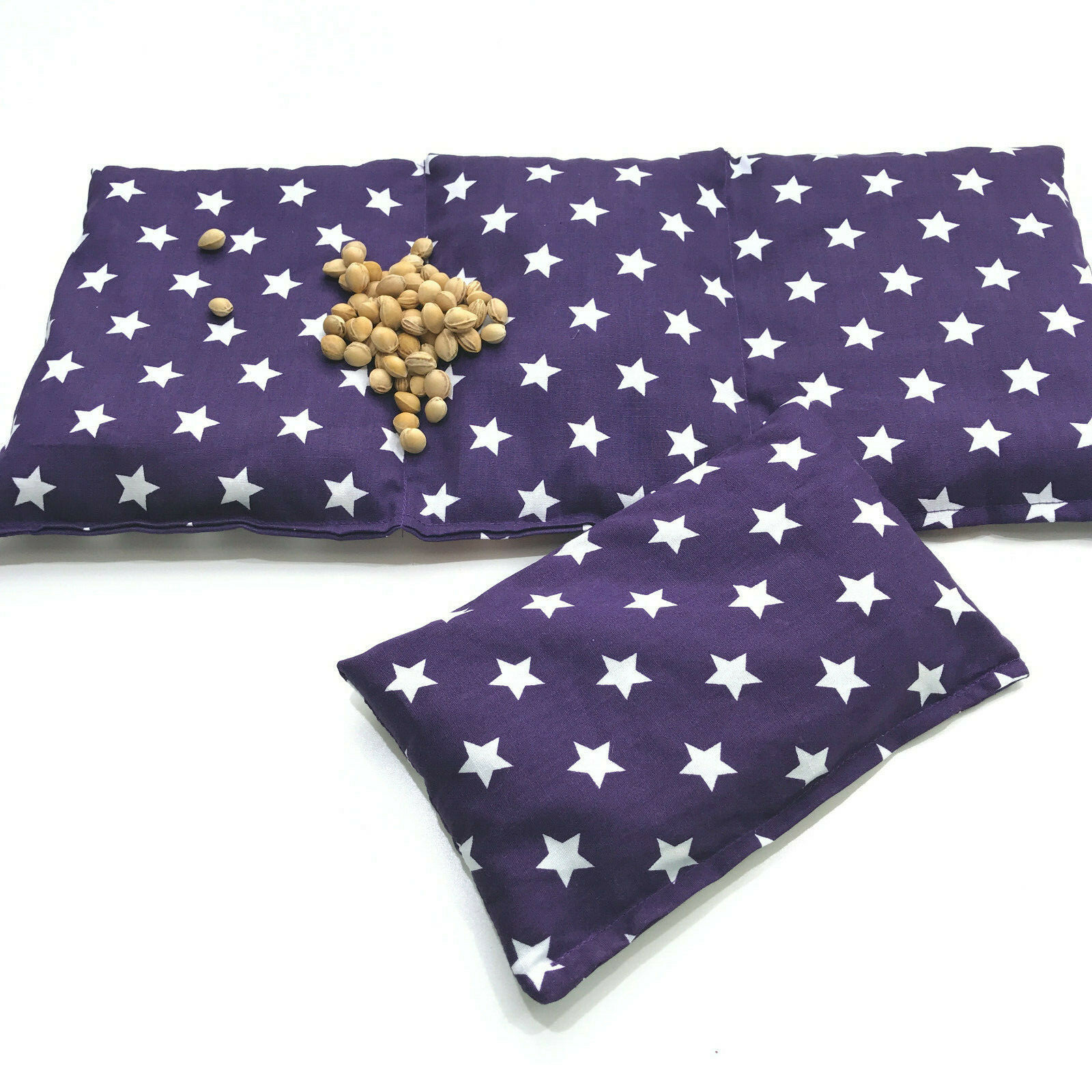 ★ 2 er Set mit Sterne 3 Kammer + 1 klein Kirschkernkissen XXL Körnerkissen ★