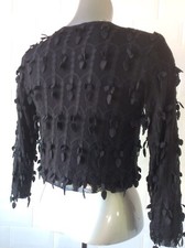SIZE 6 RIVER ISLAND BLACK TASSELLED MESH BOLERO TOP GOTH STEAMPUNK WHITBY PARTY