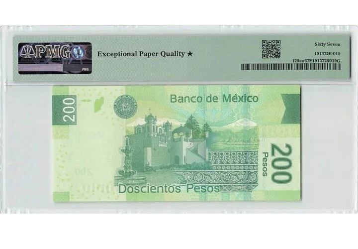 2014 MEXICO 200 Pesos PMG67 ★ EPQ SUPERB GEM UNC【P-125au】 - Image 2 of 2