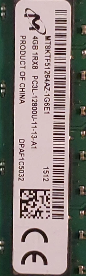 Micron 4GB PC3-12800 (DDR3-1600) Memory - MT8JTF51264AZ-1G6E1 - Image 2 of 2