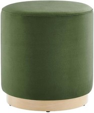 16" Round Performance Velvet Upholstered Upholstered Ottoman
