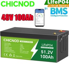 48V 100AH LiFePO4 Lithium Battery Built-in BMS Bluetooth for Off-grid Golf Cart