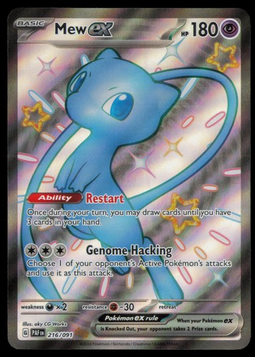 Mew ex 216/091 Double Rare Paldean Fates Pokemon Holo Near Mint