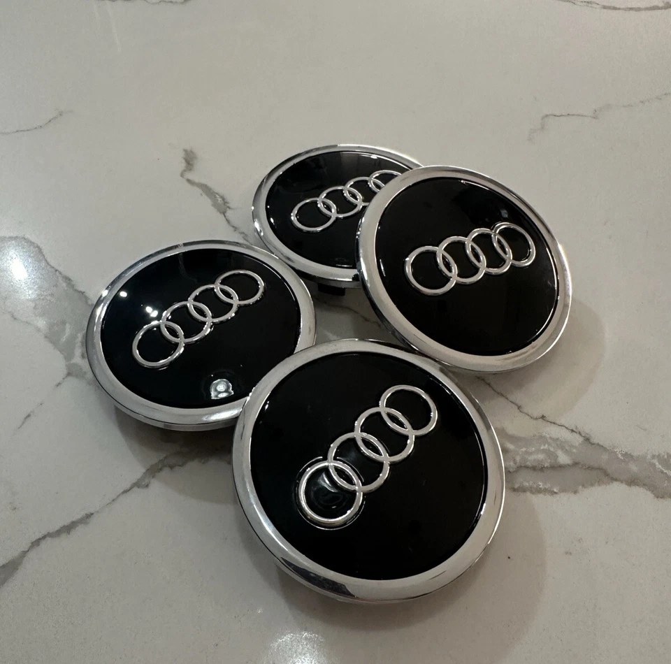 4X Set Audi 69MM Black Chrome Wheel Rim Center Hub Caps Replacement 4B0601170A - Image 2 of 3