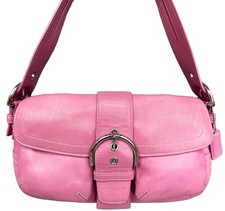 Coach Double Pocket Soho Orchid Pink Buckle Shoulder Flap Hobo Purse Y2K 3653
