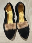 Regency era antique slippers with mink bows size 6-6.5 — photo 1