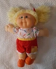 VTG 1988 Hasbro Cabbage Patch Kids Doll Preschool Crayon Outfit Blonde Ponytails