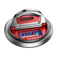 MRGLAS 90W USB C Car Charger, [Smallest Metal] Fast Charging PD45W+QC3.0 Red 