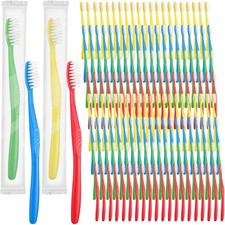 500 Pieces Disposable Toothbrushes Individually Wrapped Toothbrushes Bulk Sof...