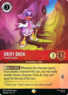 Cold Foil Epic DAISY DUCK TRENDY TRAVELER 1x Rare Disney Lorcana NM
