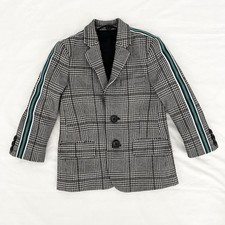 Veste de sport blazer garçon River Island 2-3 ans noir blanc à carreaux coupe slim preppy