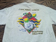 Vintage 1995 Ron Bacardi Limon Promo Rum SHIRT XL 22x31 Lemon 90s Spirits