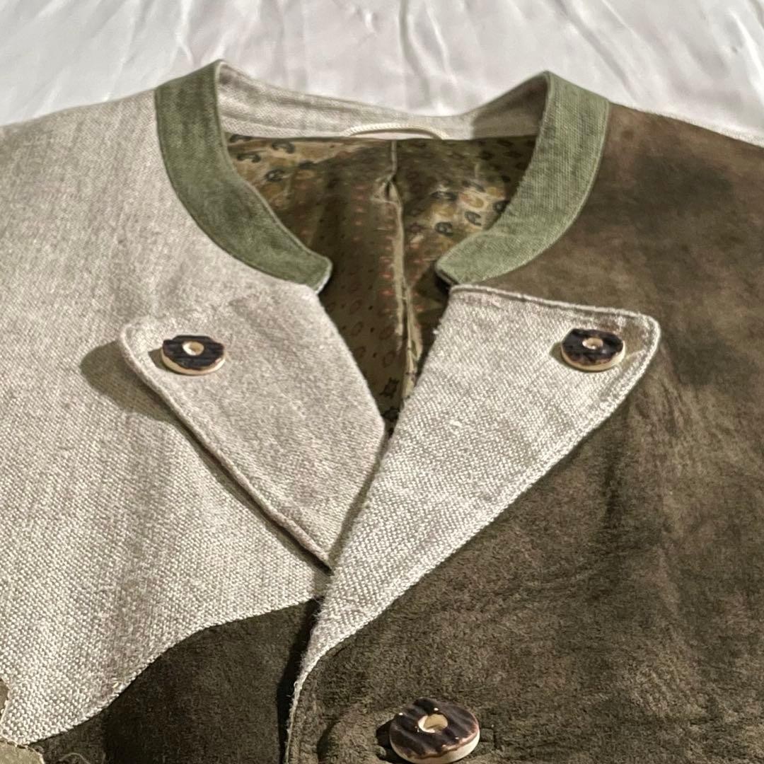 USED VINTAGE TYROLEAN PATCHWORK LINEN JACKET BY K… - image 4
