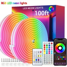 RGB Neon LED Streifen Wasserdicht Bluetooth Fernbedienung Musiksteuerung 5m 10m