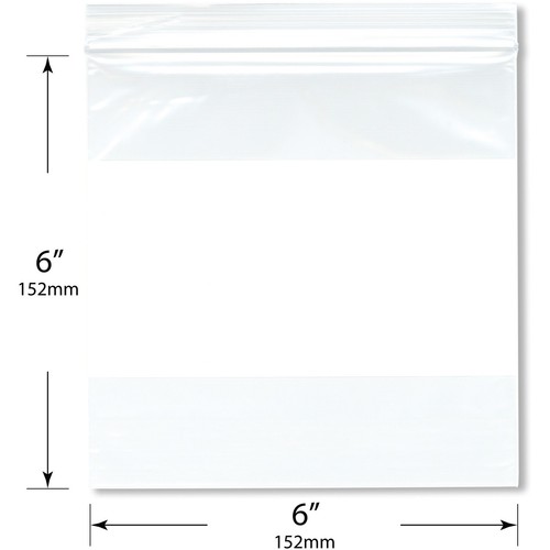 Plymor 6" x 6", 2 Mil White-Block Zipper Reclosable Plastic Bags - Picture 2 of 3