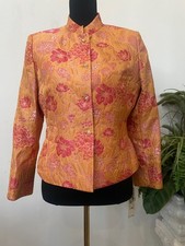 NWT Kasper Women's Sorbet Orange Multi Polyester Blend Floral Jacket 10P , 169