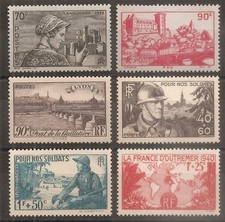 448 à 453 (1939) Série de timbres neufs N** (cote 17e) (A045)