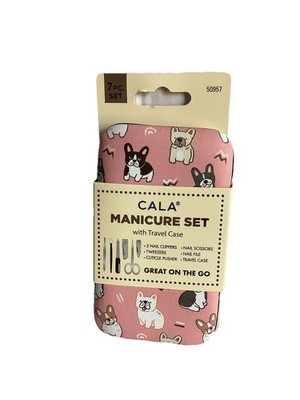CALA Manicure Set with Travel Case Dogs Print