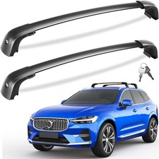 300lbs Roof Rack Cross Bars For Volvo Xc60 2018-2026 Heavy Duty Black 300lbs Roof Rack Cross Bars For Volvo Xc60 2018-2026 Heavy Duty Black