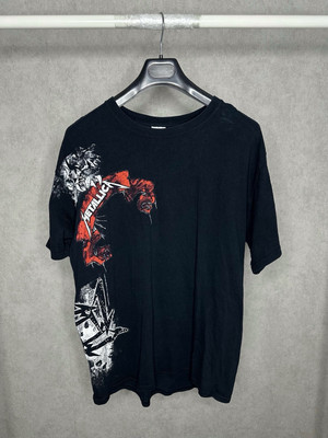 Metallica Band Y2K T Shirt Black Mens Gildan Heavy Cotton Size L