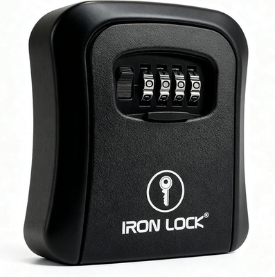   Key Lock Box Wall Mount   Medium Waterproof Heavy-Duty Metal Safe with 4-Digit