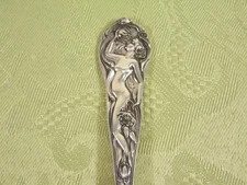 RARE FIGURAL NUDE ~ STERLING 5.75" SOUVENIR SPOON by SHEPARD