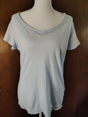 NEW Women's Sz L, AUTHENTIC RUGGED CO. T-Shirt, V-Neck, Light Blue, NWOT, VTG