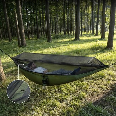 Night Cat Outdoor Hammock with Mosquito Net,Spacious for Solo Camper,0.8kg Light