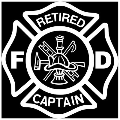 Retired Captain Firefighter Decal Vinyl Sticker EMR Fire Dept Rescue Responder
